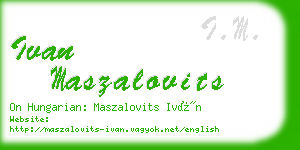 ivan maszalovits business card